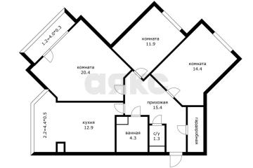 Фото №5: 3-комнатная квартира 83 м² - Краснодар, мкр. Прикубанский внутригородской округ, ул. имени 40-летия Победы, 184к2