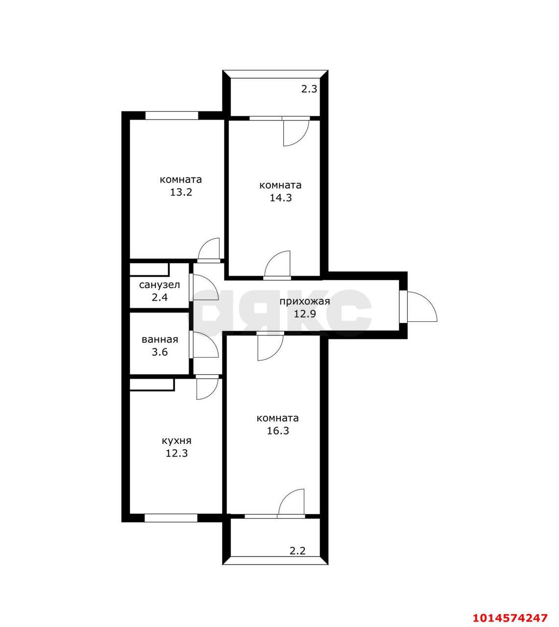 Фото №15: 3-комнатная квартира 79 м² - Майкоп, мкр. Восход, пер. 7-й, 14А