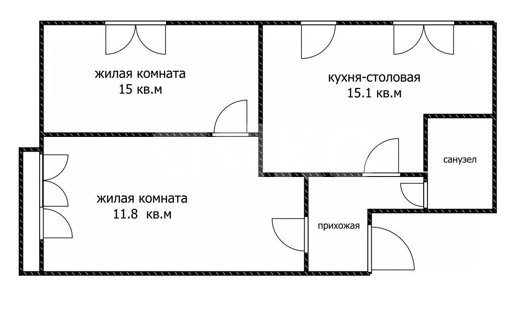 Фото №15: 2-комнатная квартира 51 м² - Майкоп, мкр. Шовгеновский городок, ул. Лесная, 2