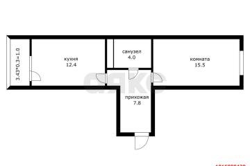 Фото №2: 1-комнатная квартира 43 м² - Краснодар, мкр. Прикубанский внутригородской округ, ул. Дубравная, 1