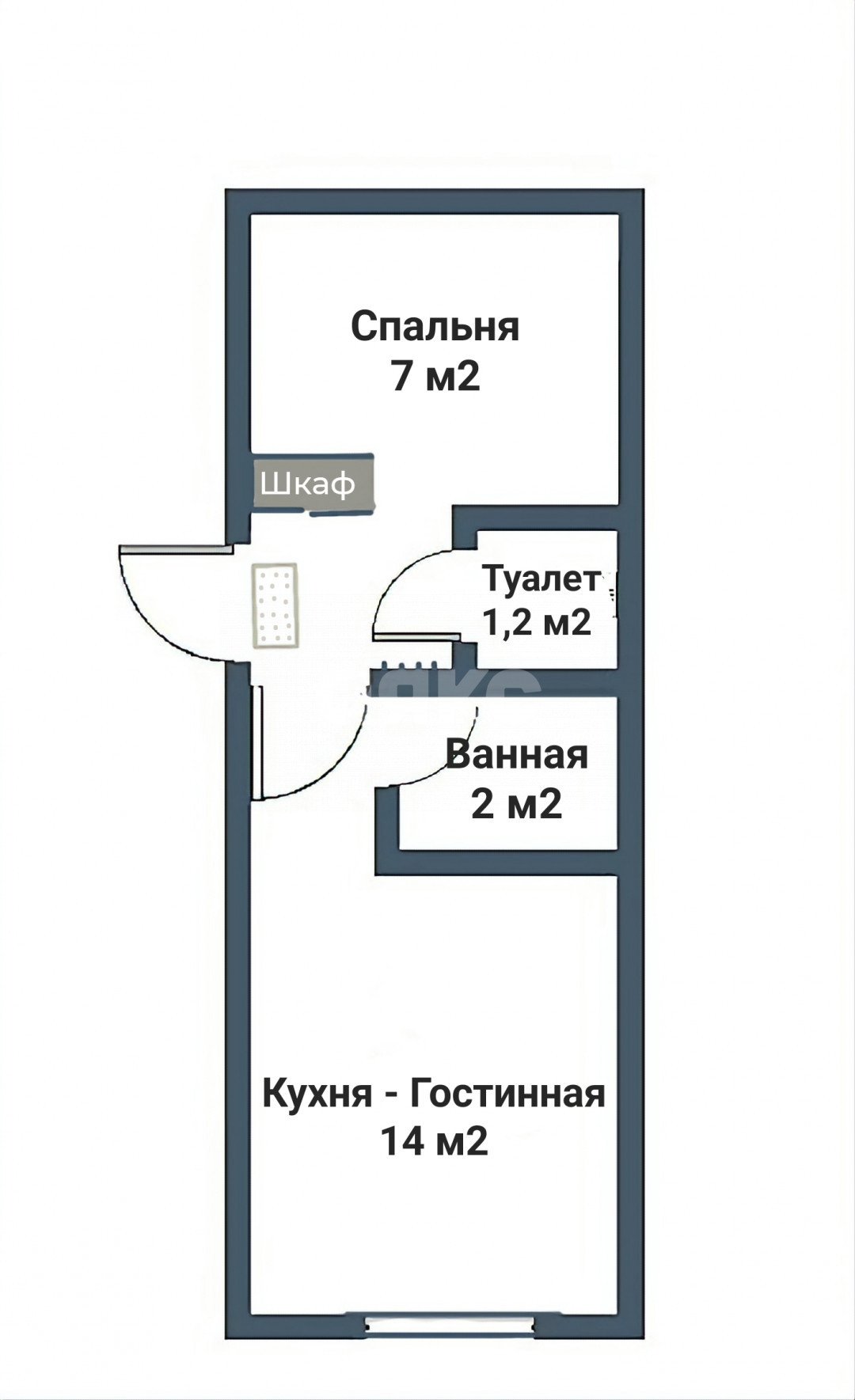 Фото №9: 1-комнатная квартира 26 м² - Майкоп, ул. Хакурате, 229