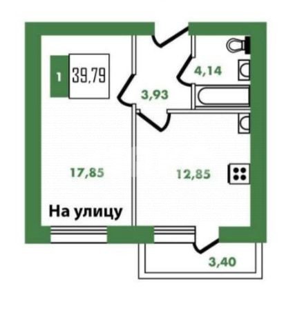Фото №2: 1-комнатная квартира 39 м² - Северный, ул. Новая, 1